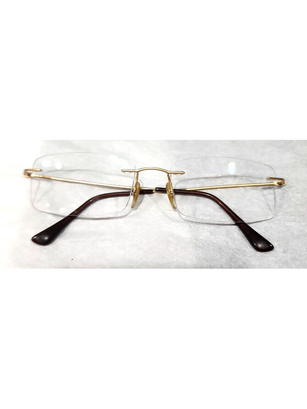 Ray Ban RB8680 1129 LightRay Gold Rimless Rectangle Eyeglasses 53-17 135
